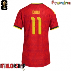 Belgio Jeremy Doku #11 Prima Maglia Femmina Mondiali 2026 Manica Corta